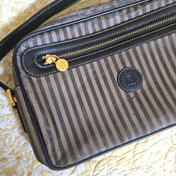 Fendi Pequin Striped Canvas Crossbody Bag - Picture 2 of 16
